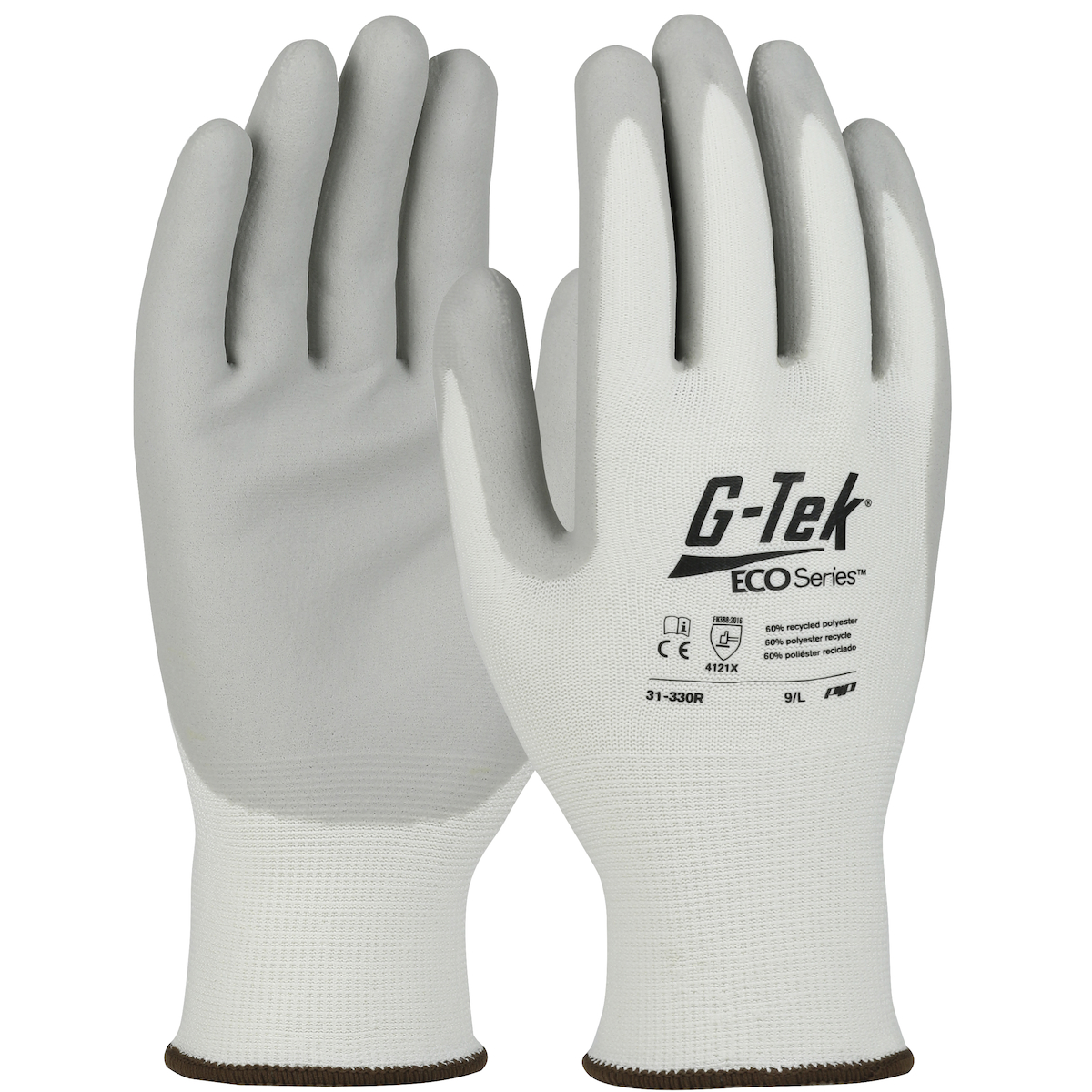 G-Tek® ECO Series™ Seamless Knit Recycled Yarn / Spandex Blended Glove with Nitrile Coated Foam Grip on Palm & Fingers