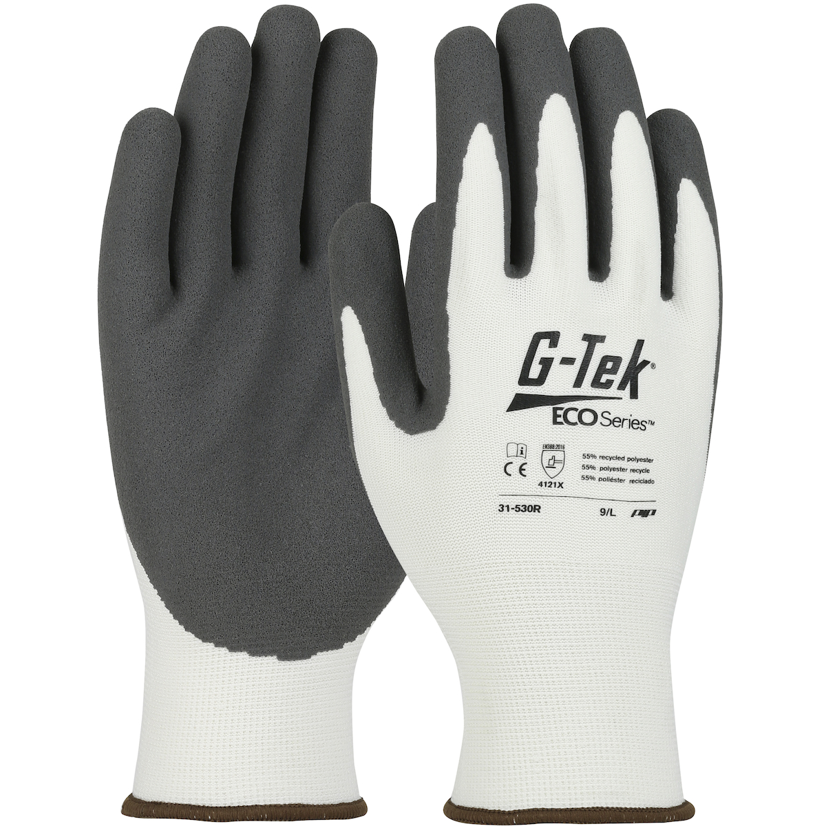 G-Tek® ECO Series™ Seamless Knit Recycled Yarn / Spandex Blended Glove with Nitrile Coated MicroSurface Grip on Palm & Fingers