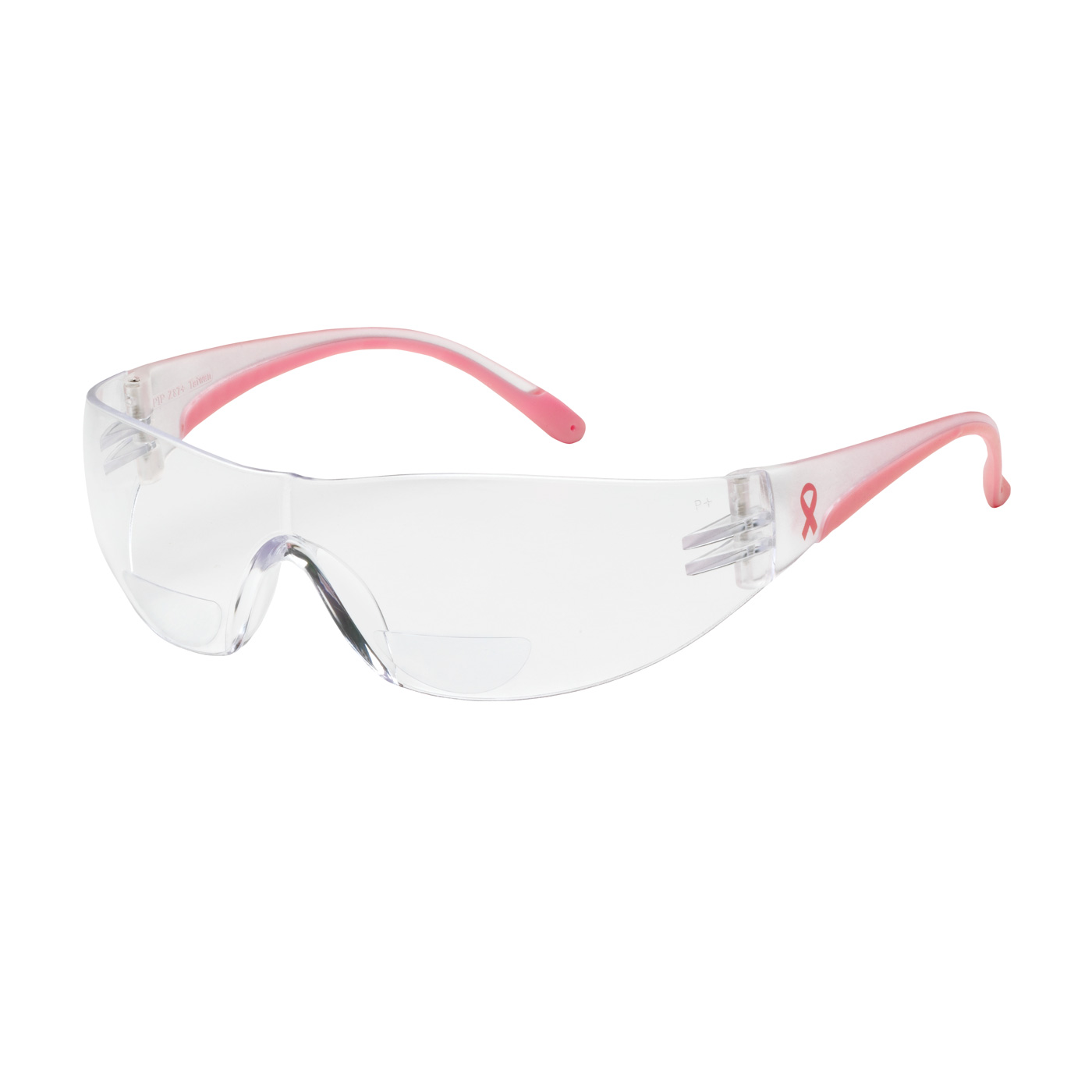 Lady Eva® Rimless Safety Readers with Clear / Pink Temple, Clear Lens and Anti-Scratch Coating - +1.75 Diopter