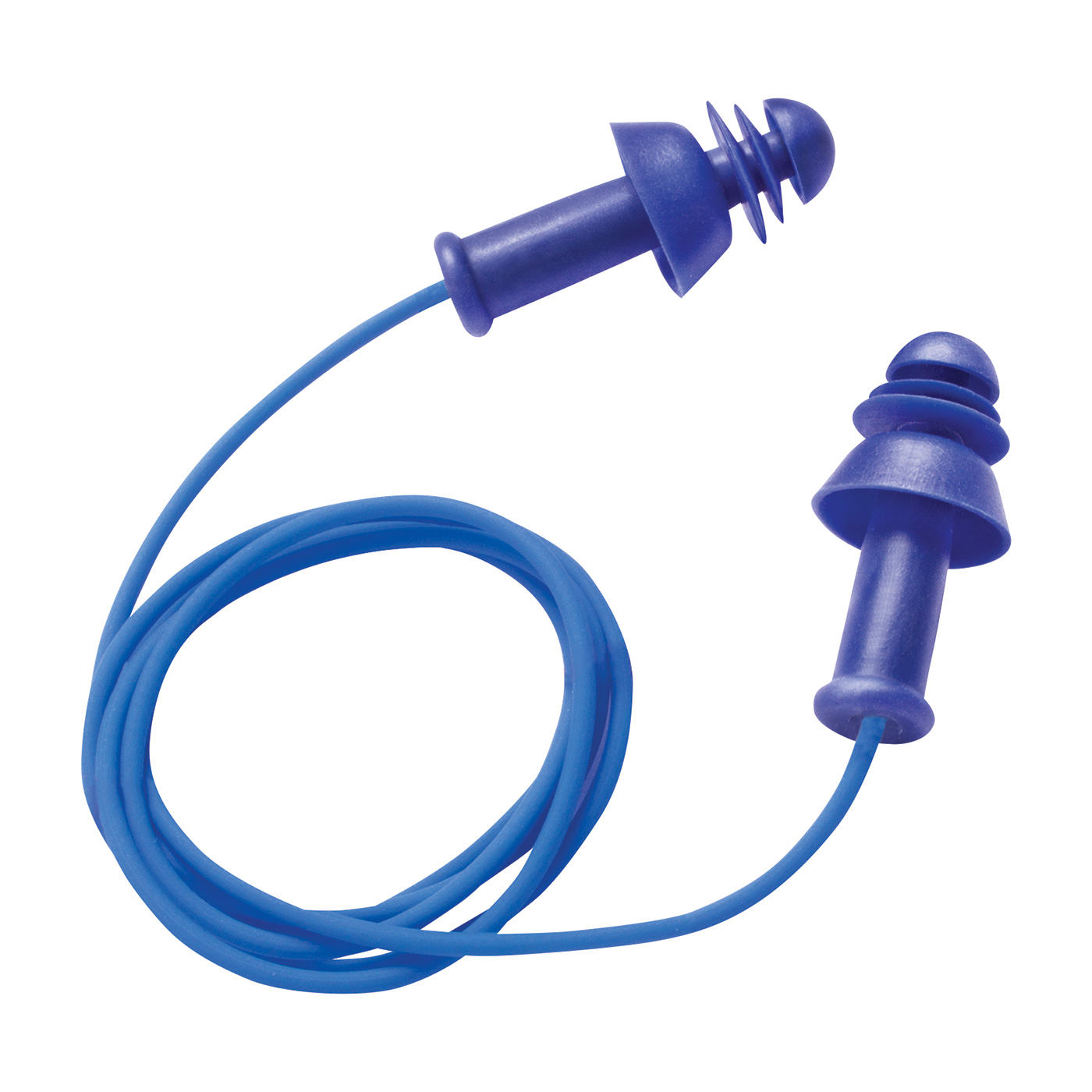 Metal Detectable Reusable TPE Corded Ear Plugs - NRR 25, Blue, OS